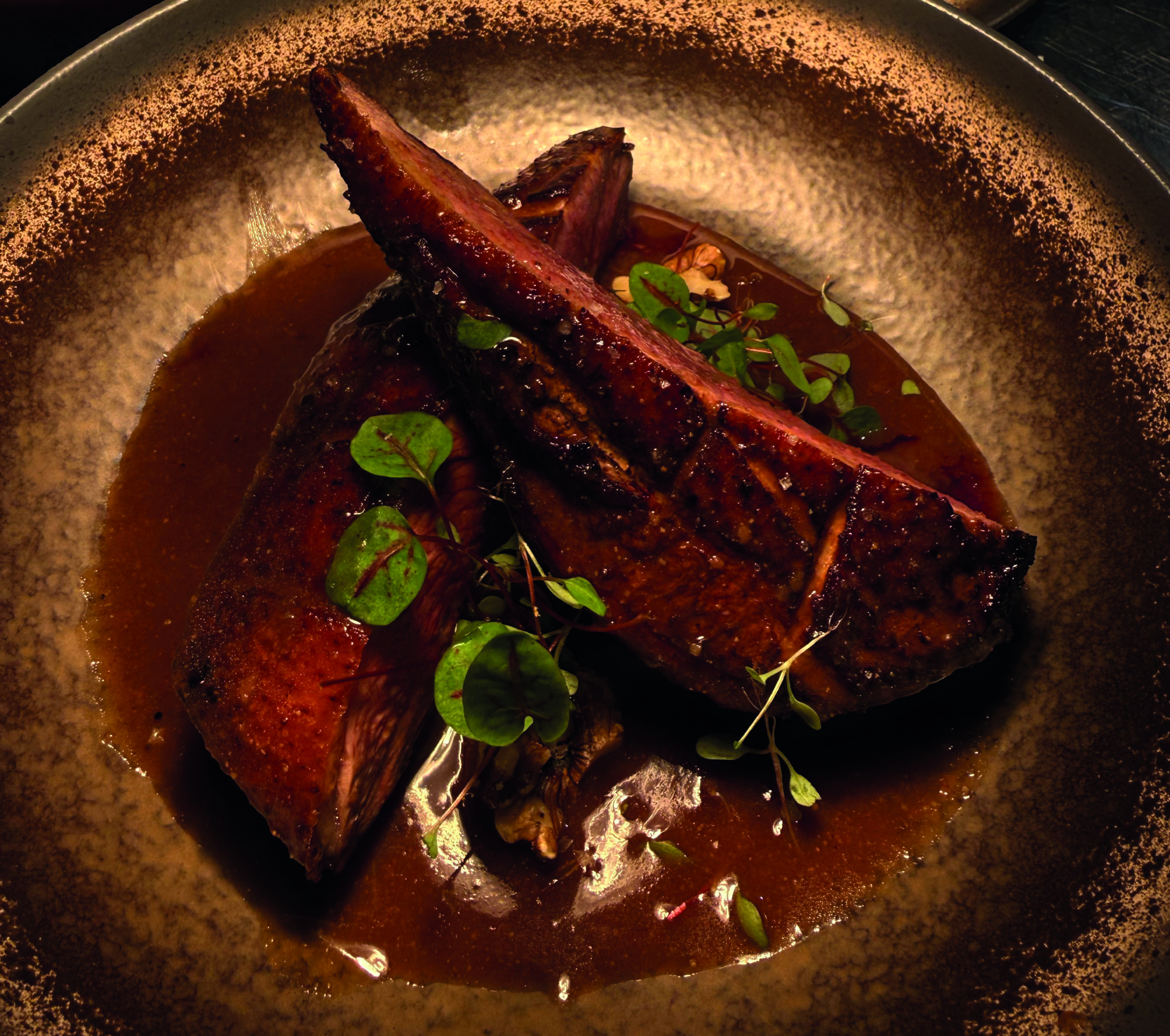 Magret de canard, jus réduit